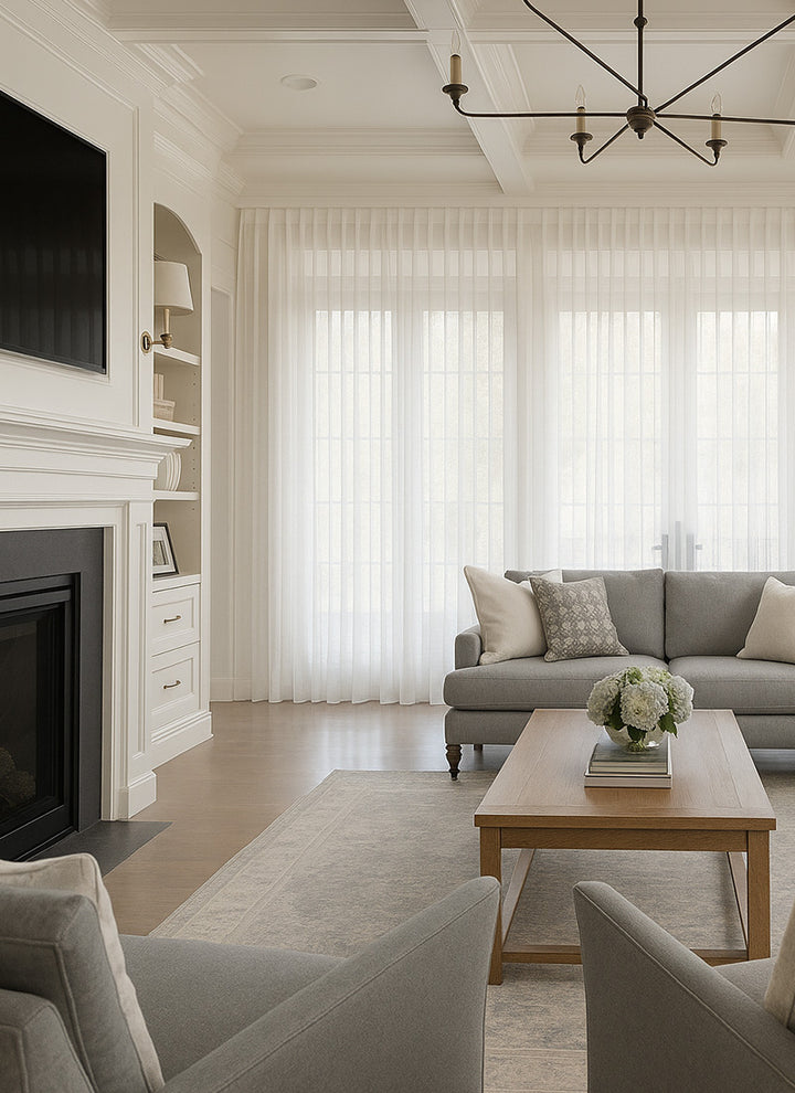 Gauzy Snowflake White Sheer Curtains