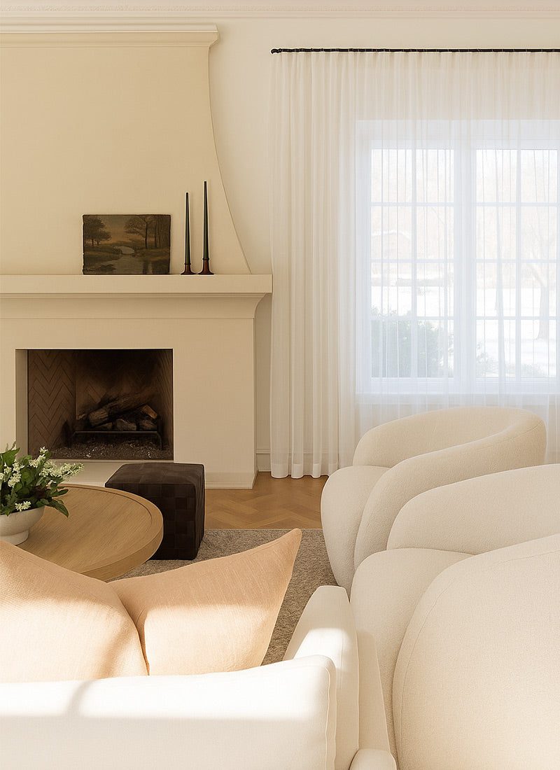 Gauzy Snowflake White Sheer Curtains