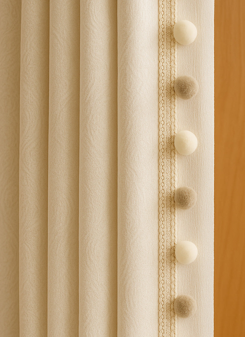 Elegant Tassel Drapes - Luxury Textured Blackout Curtains