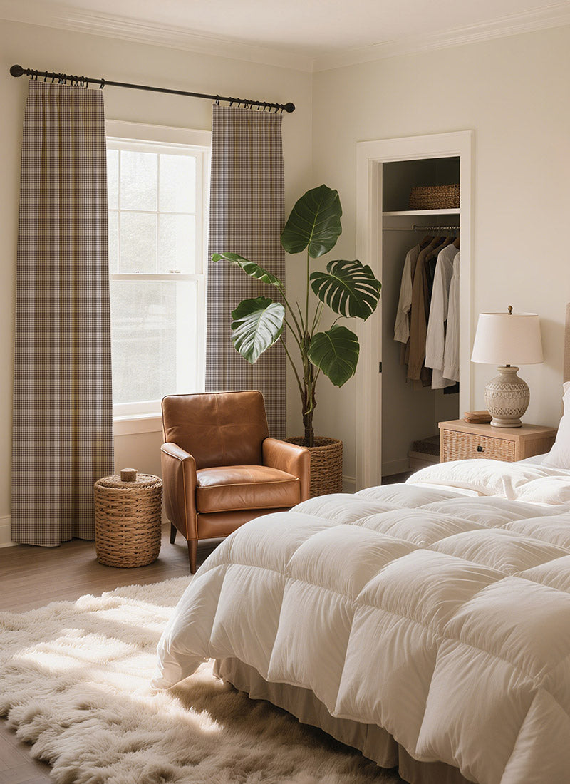 Organic Chenille Blackout Curtains - Breathable Luxury Privacy Curtains for Living Room