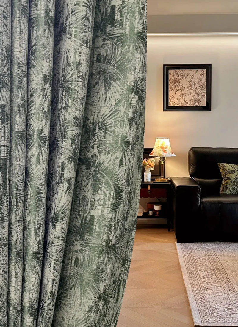 Boho Chic Palm Print Blackout Curtains for Bedroom & Living Room