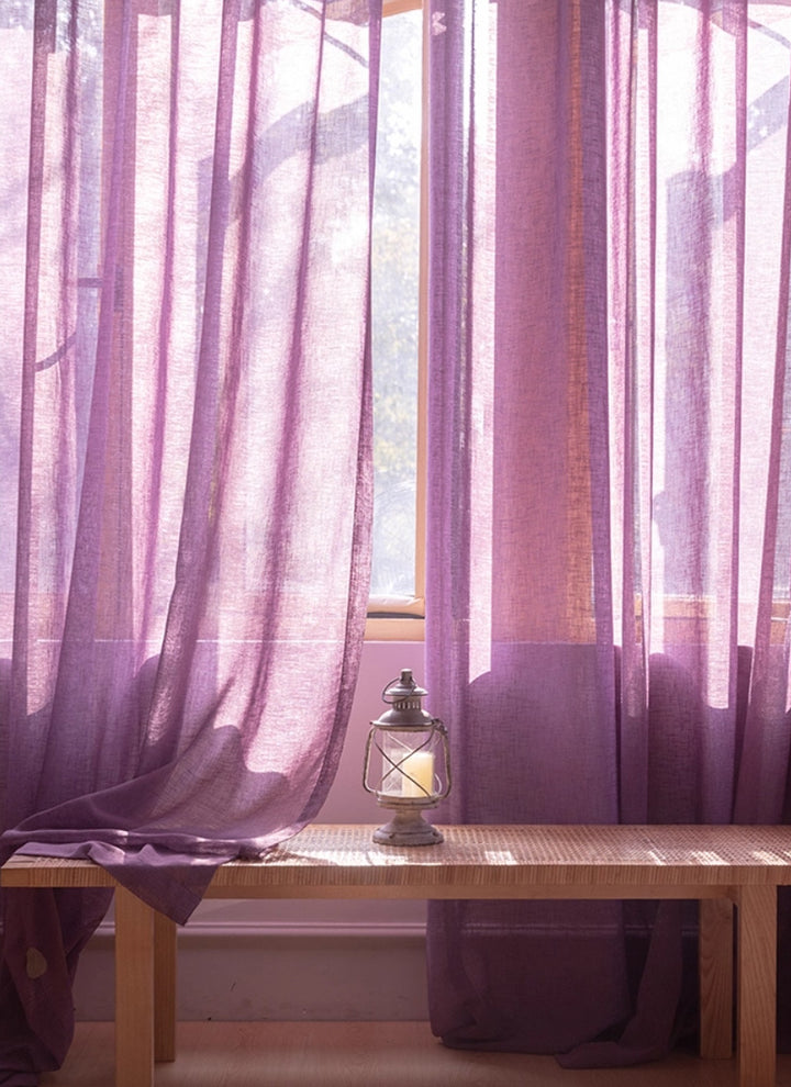 Natural Linen Colorful Curtains