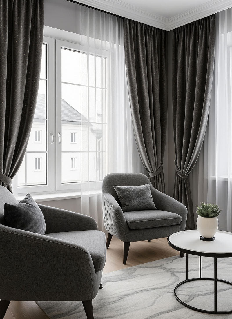 Luxury Shimmering Gold Velvet Curtains