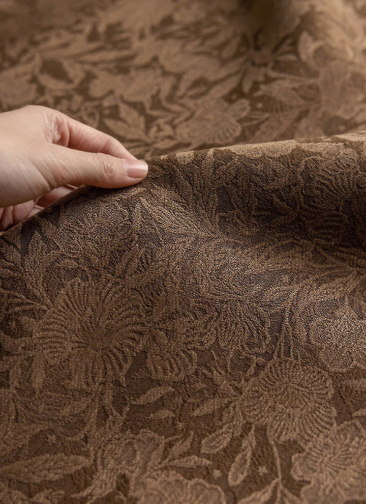 Blackout Curtains for Bedroom with 3D Floral Relief