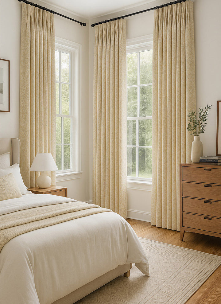 Blackout Curtains for Bedroom with 3D Floral Relief