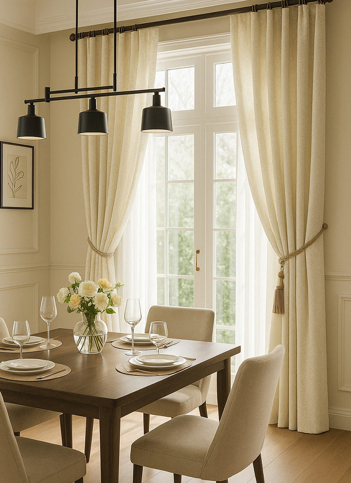 Blackout Curtains for Bedroom with 3D Floral Relief
