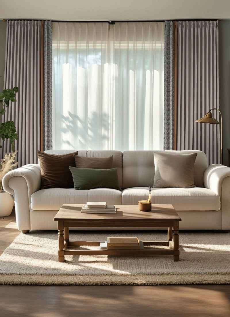 Vintage Style Cotton Linen Curtains - By Zhiqiu