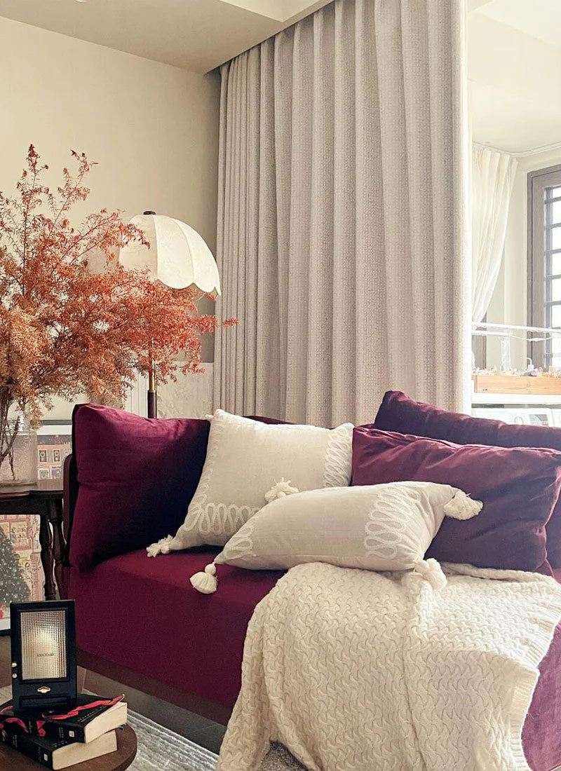 Coastal Waffle Pleated Blackout Curtains