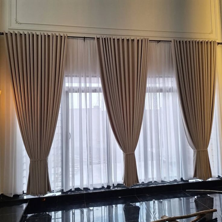 Elegant noise filtering curtains in modern living room reducing street noise