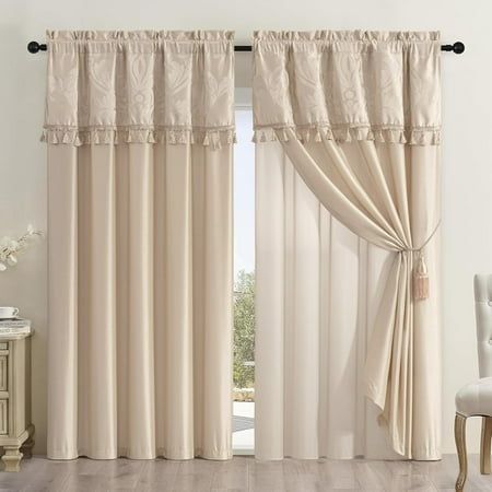 beige curtains elegantly hanging in a bright modern living room