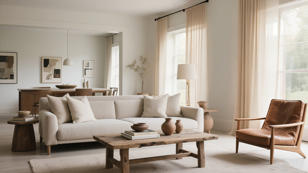 modern curtains for living room with natural light and cozy seating