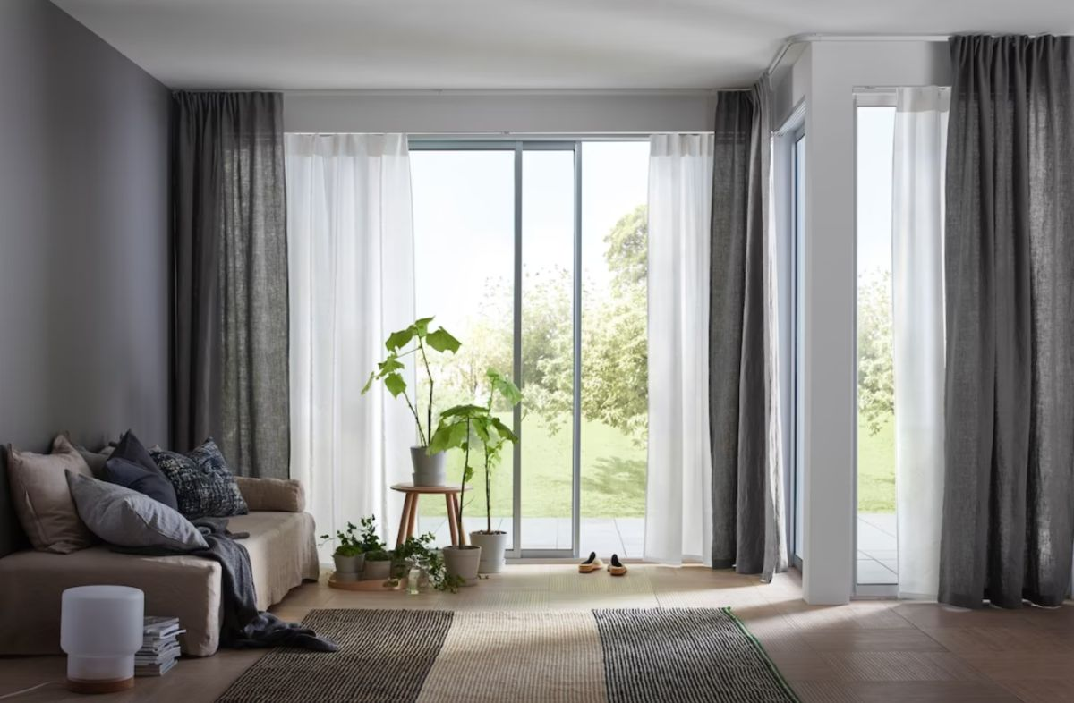 curtain ideas for sliding glass window in modern living room
