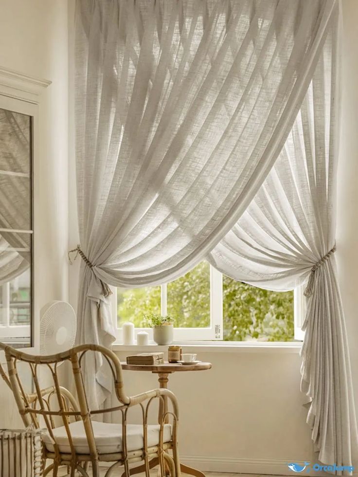 creative room divider curtain separating a modern living space