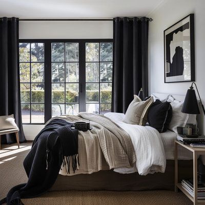 black curtain in modern luxury living room