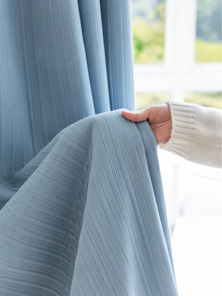 3D Vertical Stripe Texture Chenille Curtains