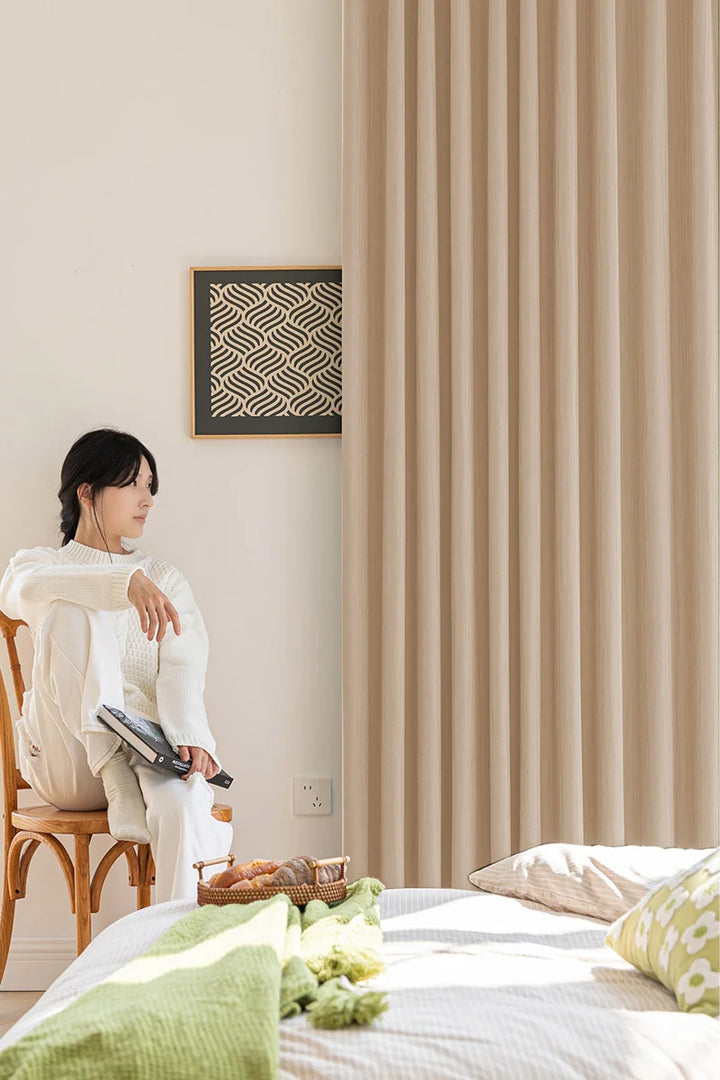 3D Vertical Stripe Texture Chenille Curtains