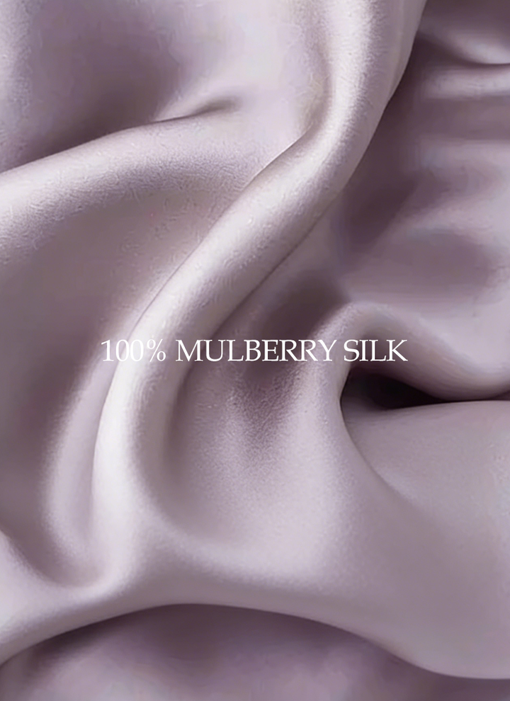 100% Mulberry Silk Fabric Close-up – Premium French Style Robe Set Material (USA, EU)