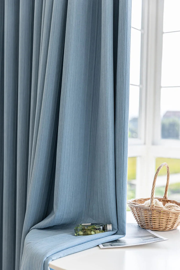 3D Vertical Stripe Texture Chenille Curtains