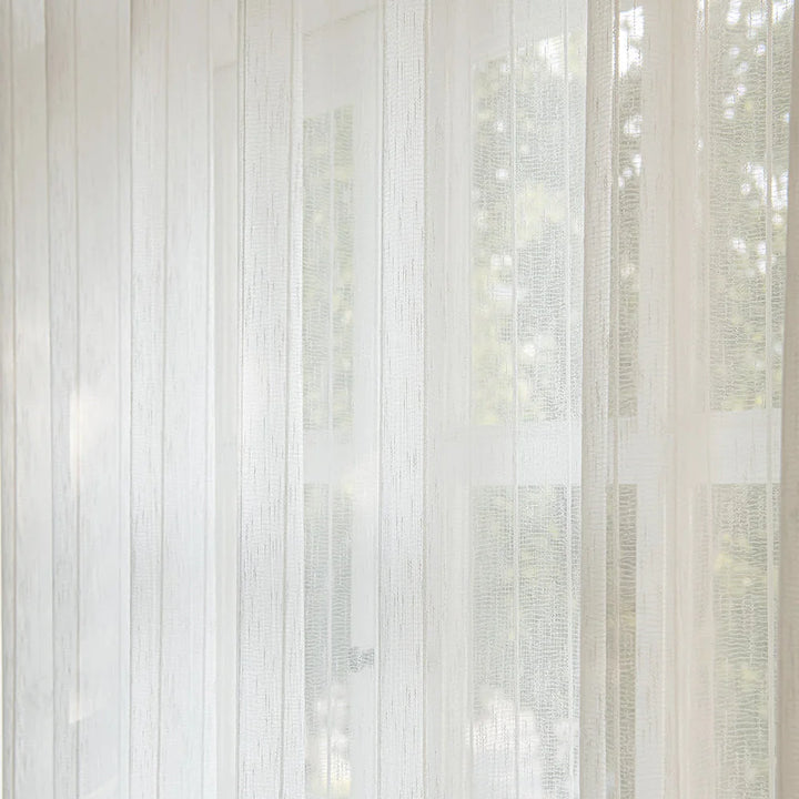 Gauzy Snowflake White Sheer Curtains