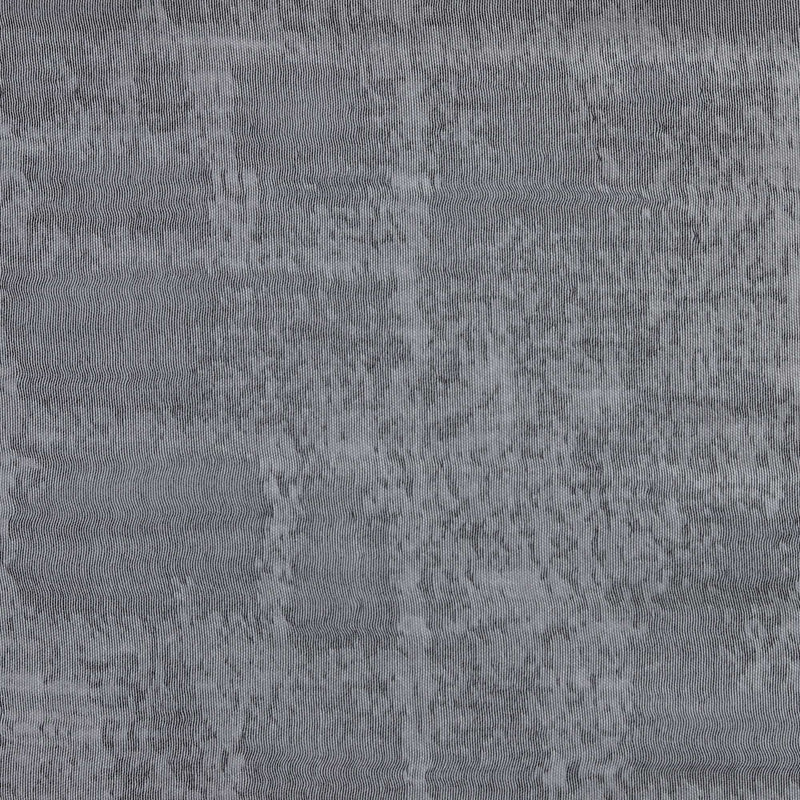 Gray blackout curtain fabric with subtle textured pattern, thermal window treatment material