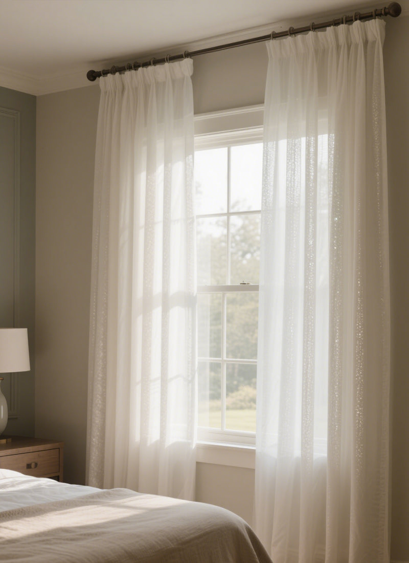 Dreamy Sheer Curtains Woven With Golden Thread