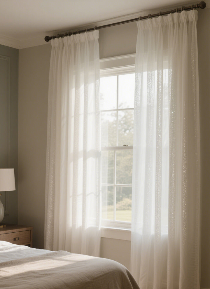 Dreamy Sheer Curtains Woven With Golden Thread