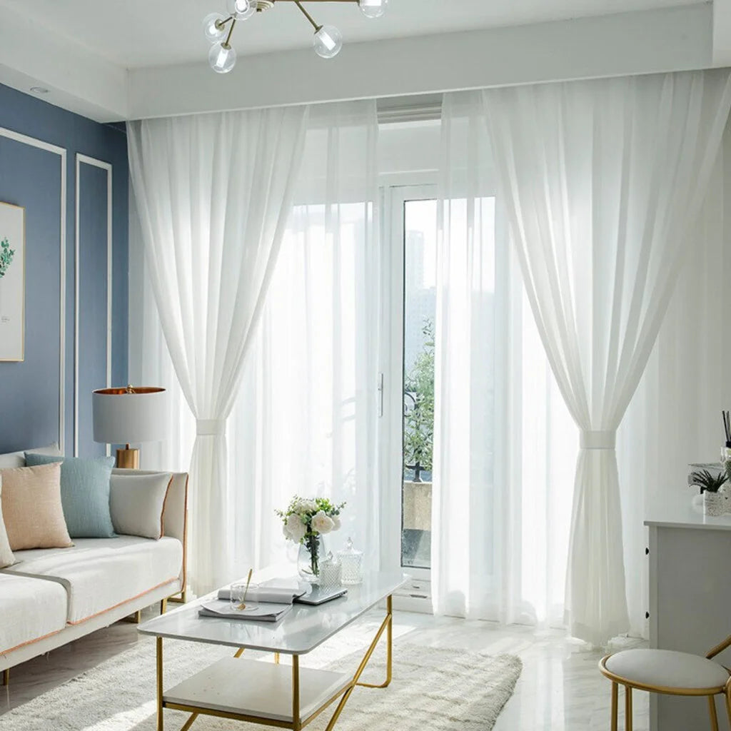 American style black edged linen curtain