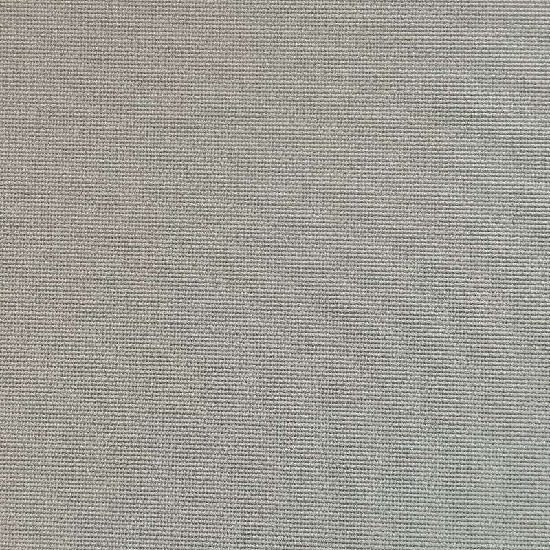 Close-up of light gray blackout curtain fabric with subtle textured weave pattern.