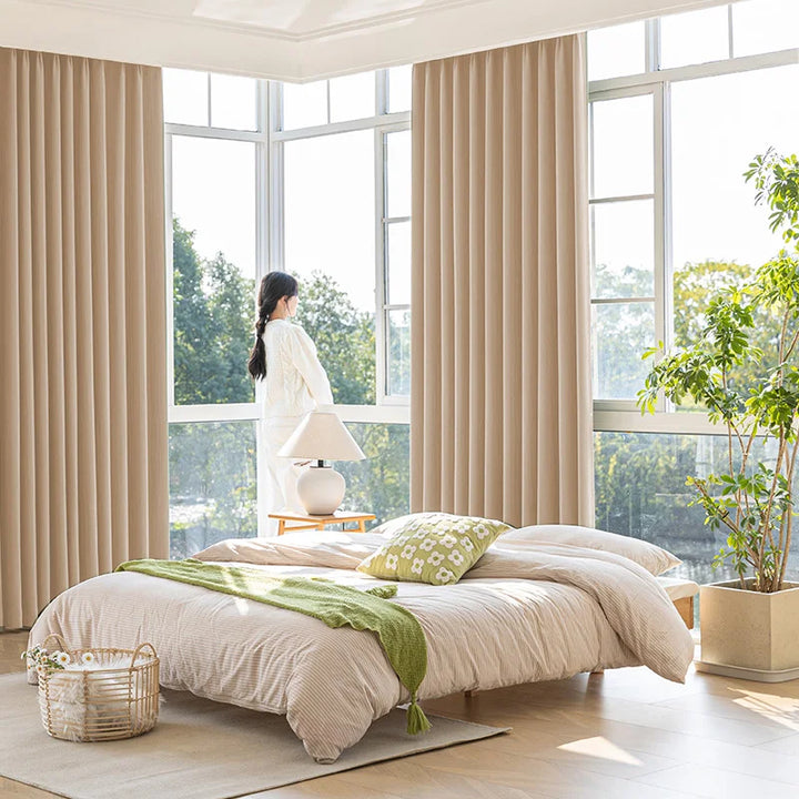 3D Vertical Stripe Texture Chenille Curtains