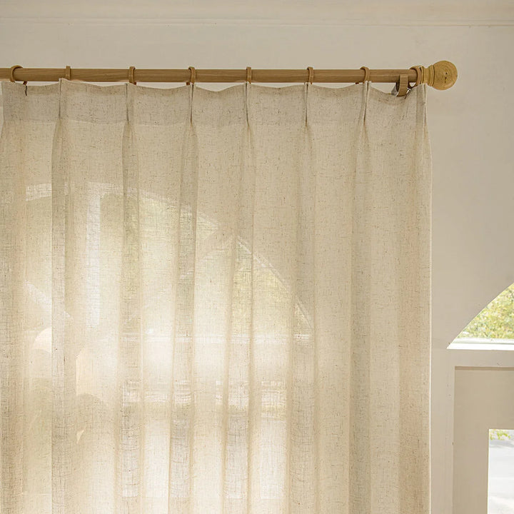 Herb-Lin Ivory Linen Sheer Curtains