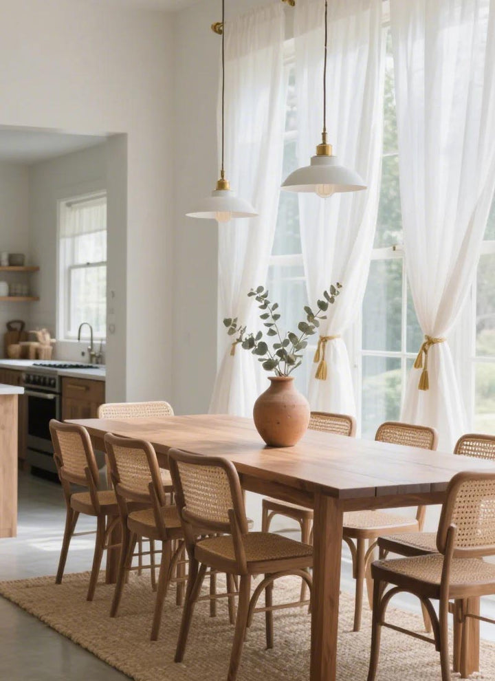 Sheer Curtains - Natural Flax Blend Light Filtering
