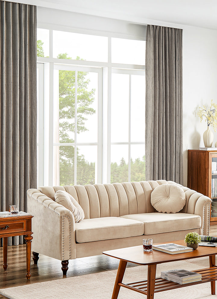 Black tea cheese chenille curtains