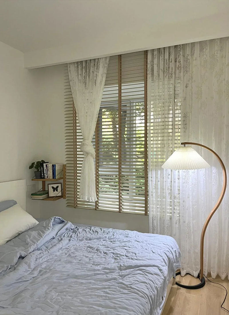 French Roman Rose Cutout Pattern Gauze Curtain (non customized)