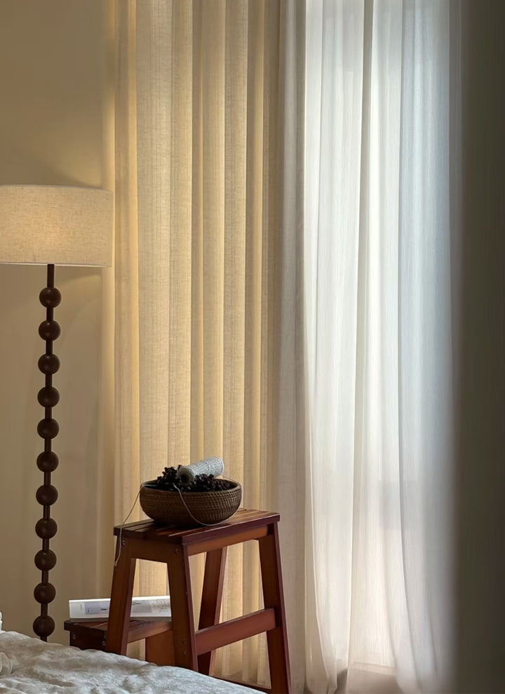 ‌Rustic Linen Sheers with Earthy Elegance