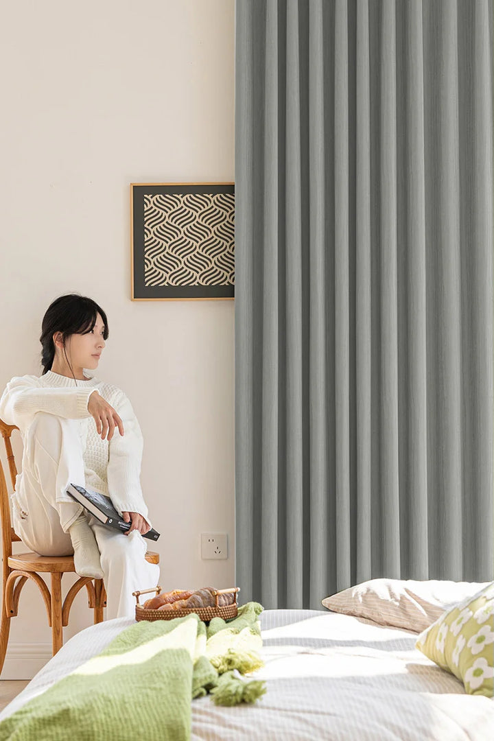 3D Vertical Stripe Texture Chenille Curtains