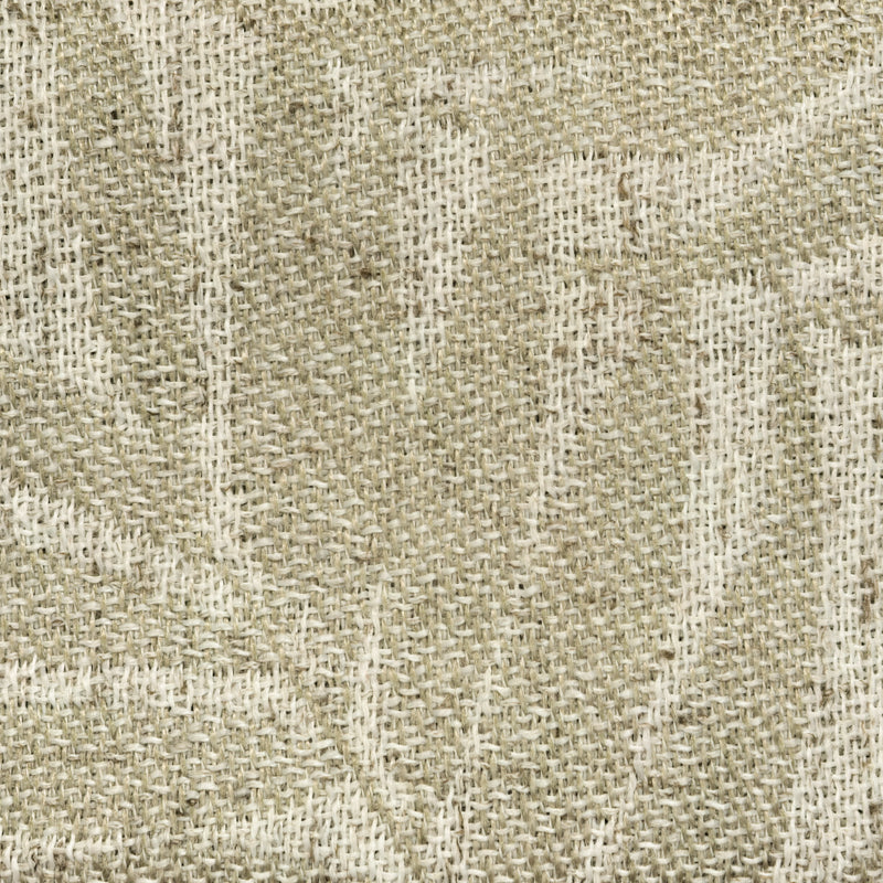 Close-up of beige woven curtain fabric with textured, natural linen appearance.