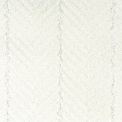 Close-up of ivory textured curtain fabric with subtle chevron pattern, blackout drapery material
