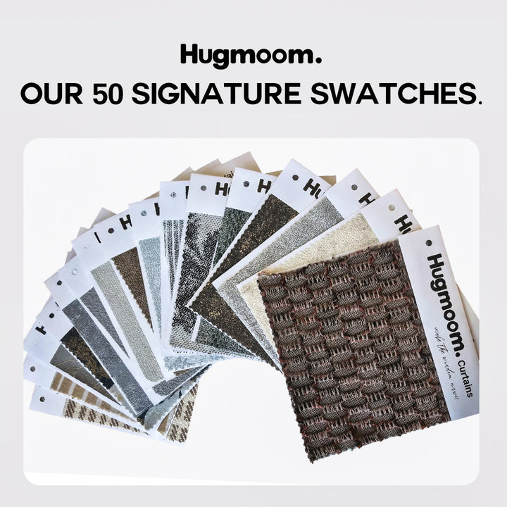 Hugmoom Curtain Fabric Swatch Set – Our 50 Signature Texture Samples for Window Design (USA, EU)
