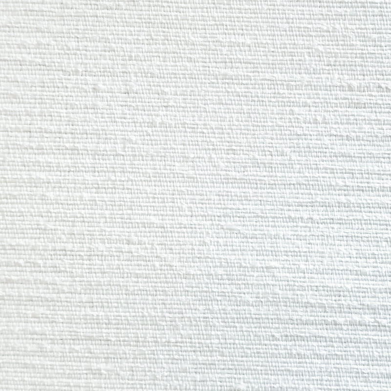 White blackout curtain fabric with subtle textured pattern, close-up view