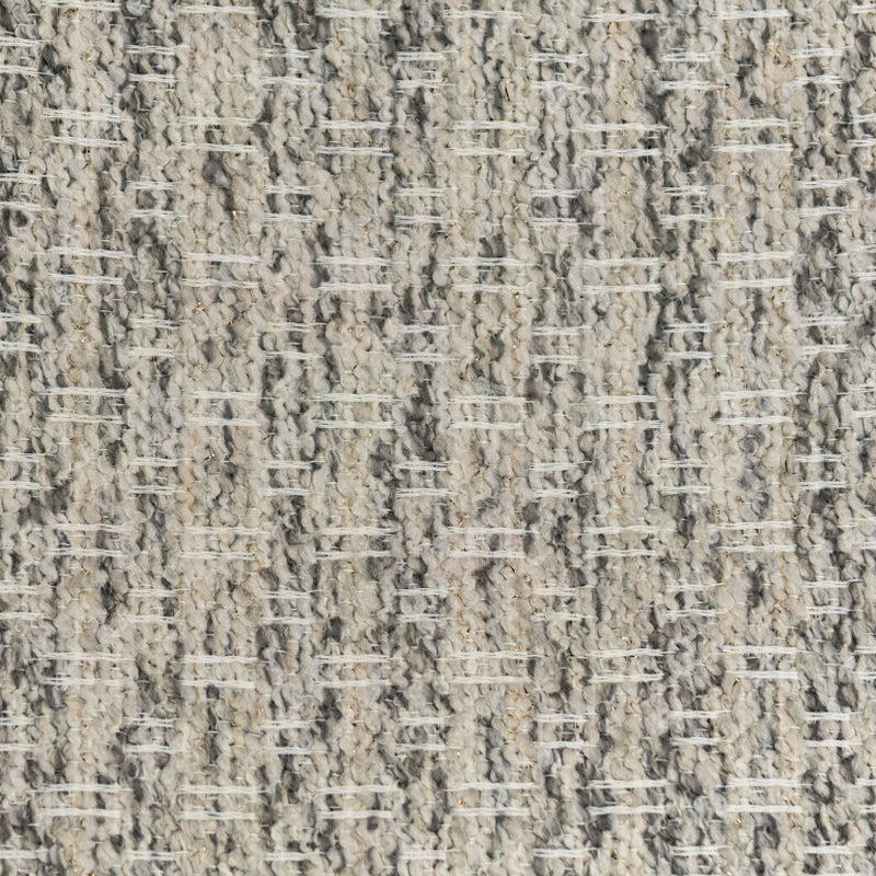 Close-up of textured grey curtain fabric with woven pattern, ideal for blackout and thermal curtains.
