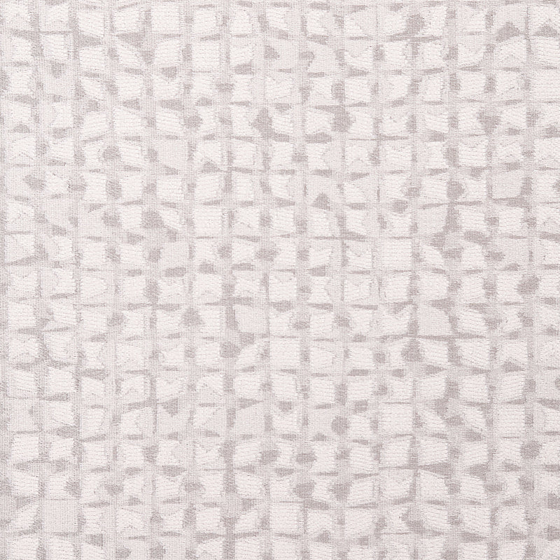 Close-up of light grey geometric textured curtain fabric, blackout thermal material