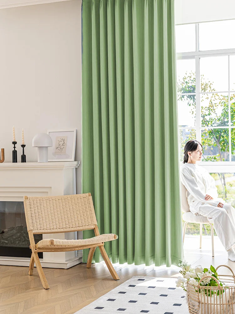 3D Vertical Stripe Texture Chenille Curtains
