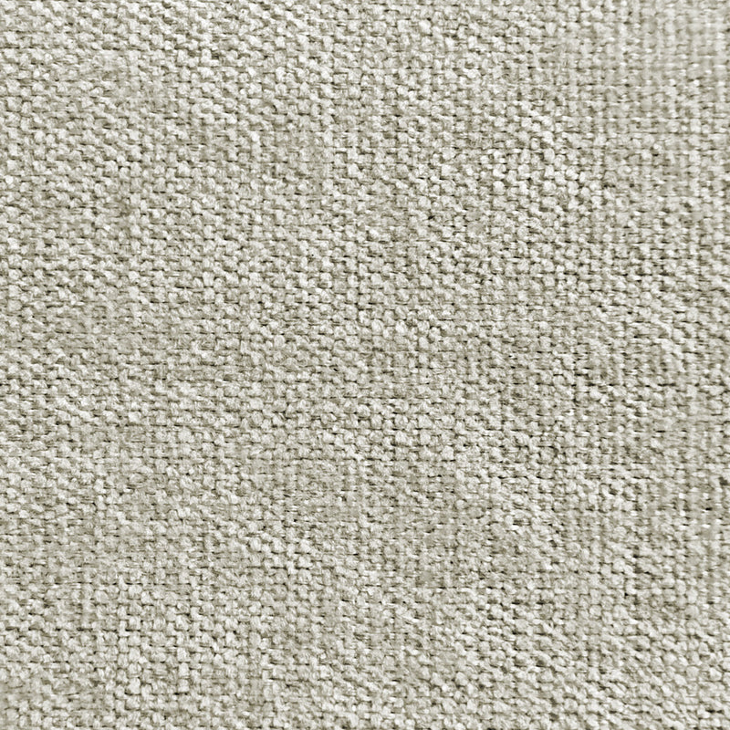 Close-up of beige textured curtain fabric with visible woven pattern.