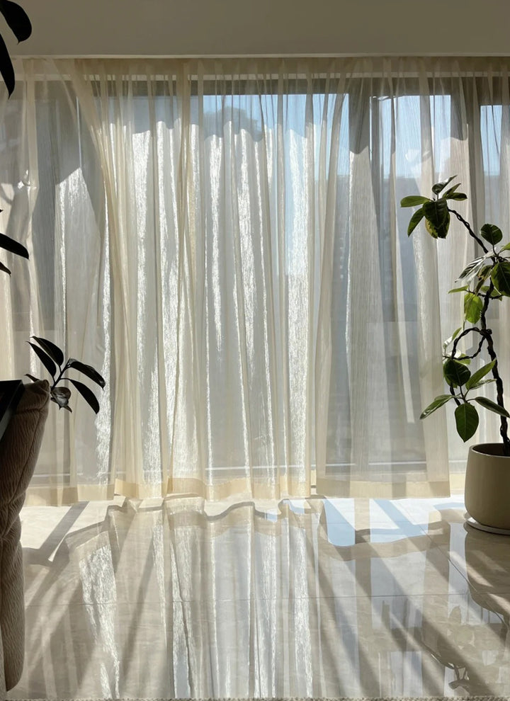 Dreamy Sheer Curtains Woven With Golden Thread