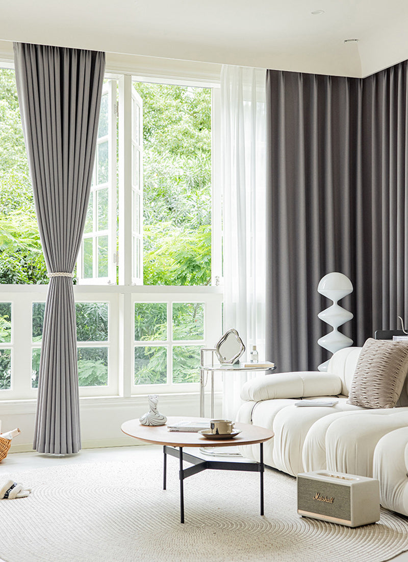 Double-sided With Rice Grains Texture Linen Blend Curtain