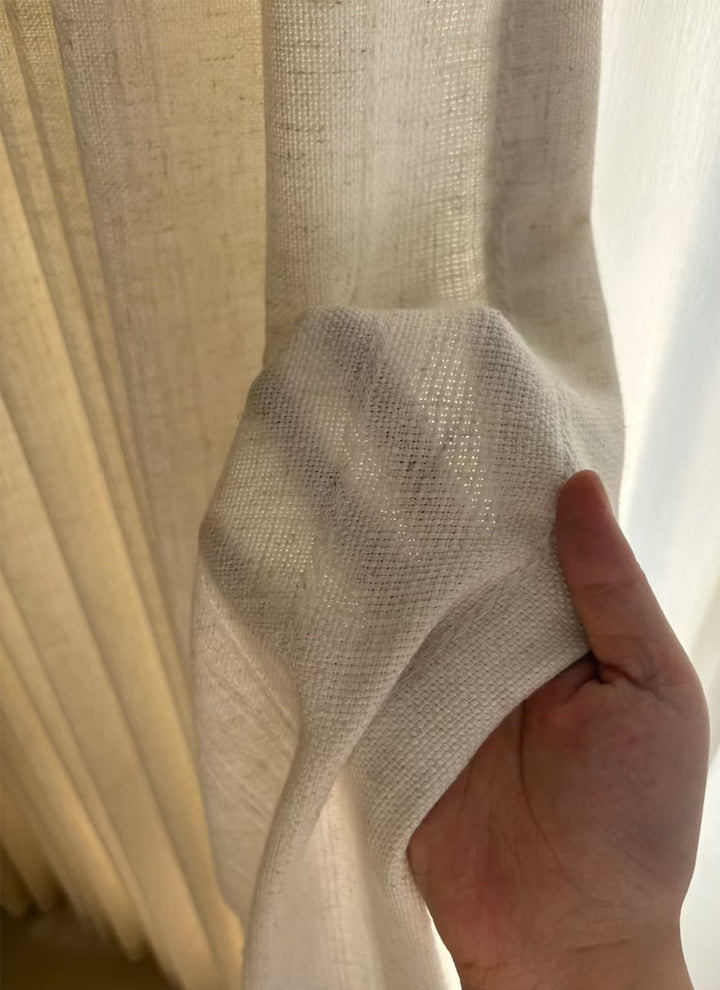 ‌Rustic Linen Sheers with Earthy Elegance