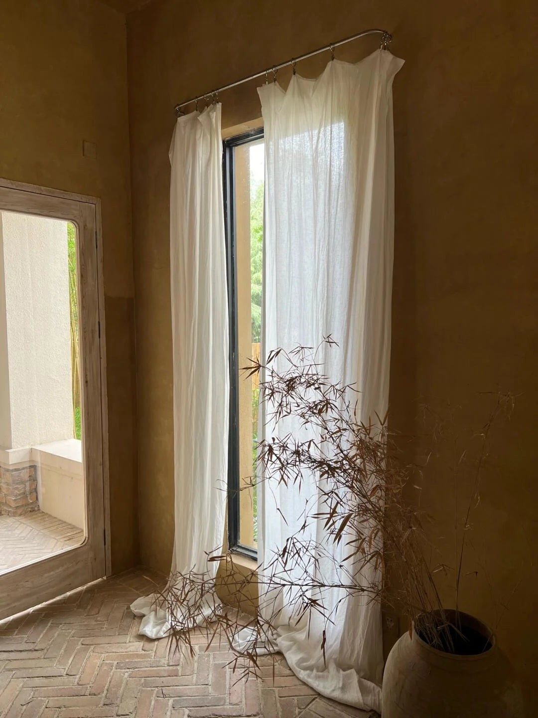 Pure Luxury with French Imported 100% Linen Curtains in Crisp White