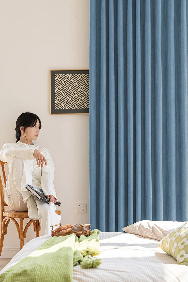 3D Vertical Stripe Texture Chenille Curtains