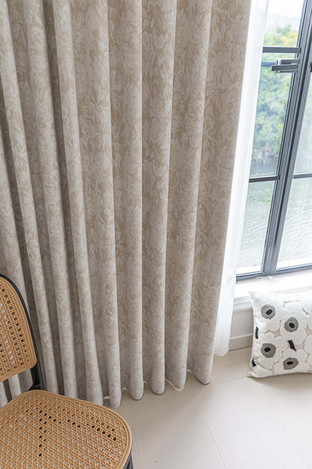 Vintage Creamy Antique-Style Curtains