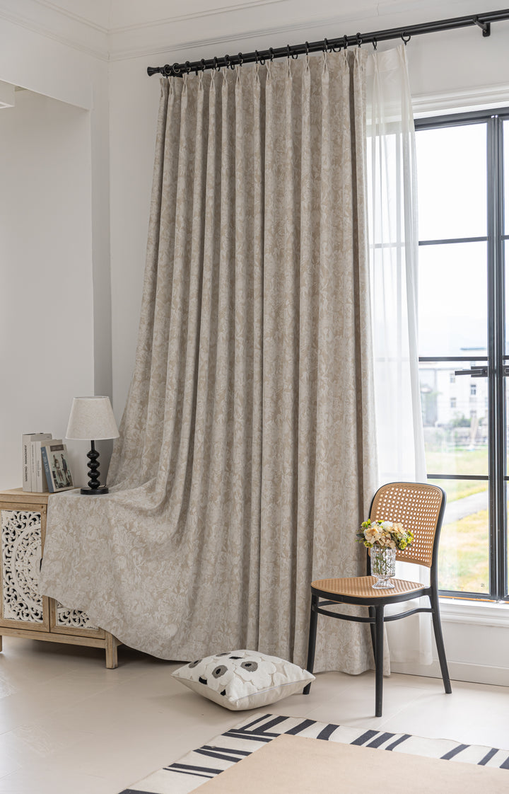 Vintage Creamy Antique-Style Curtains